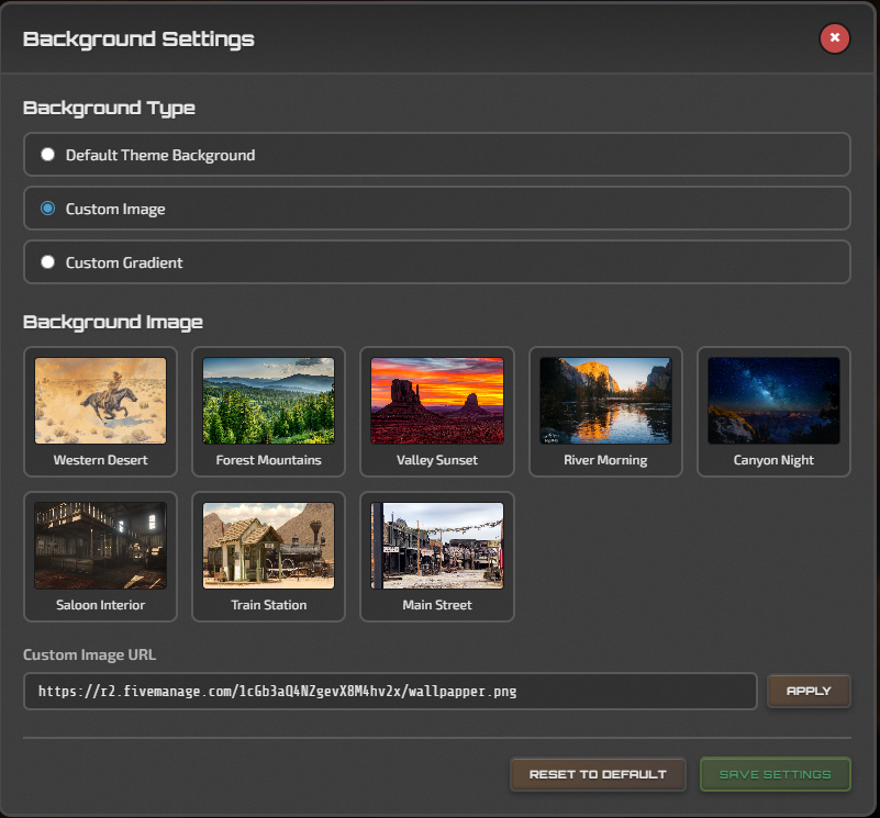 Background Settings — Image Picker